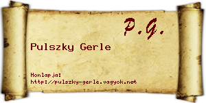Pulszky Gerle névjegykártya